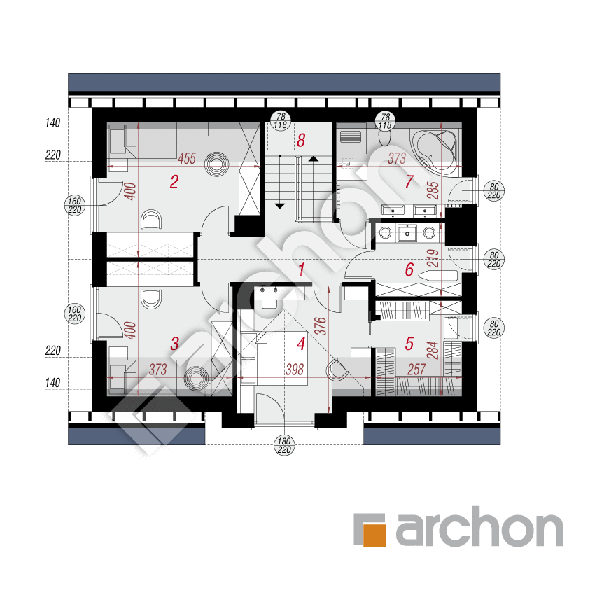 gotowy projekt Dom w lucernie 22 rzut poddasza