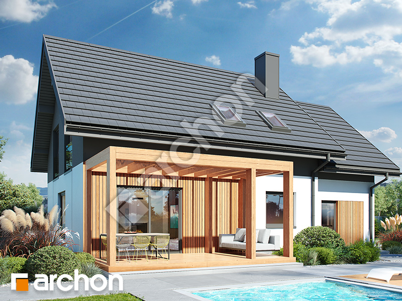 gotowy projekt Dom w zielistkach 23 (GA) widok 2