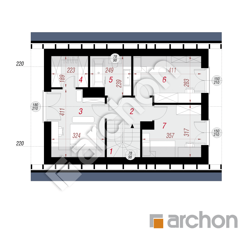 gotowy projekt Dom w manuce rzut poddasza