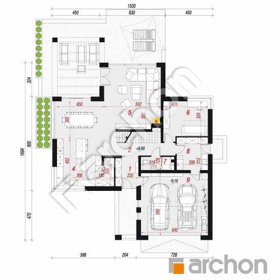 gotowy projekt Dom w felicjach 6 (G2) rzut parteru