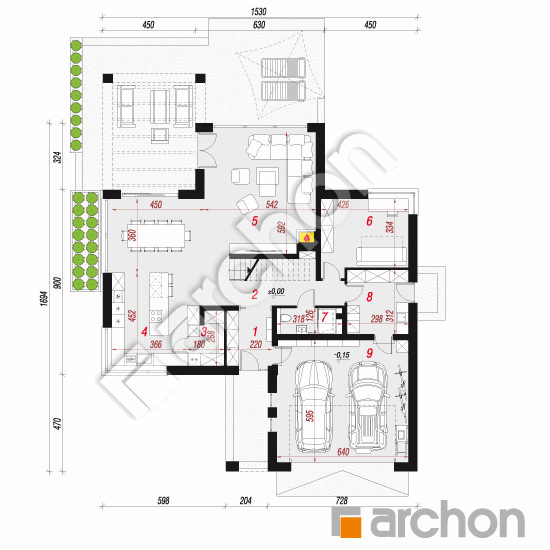 gotowy projekt Dom w felicjach 6 (G2) rzut parteru