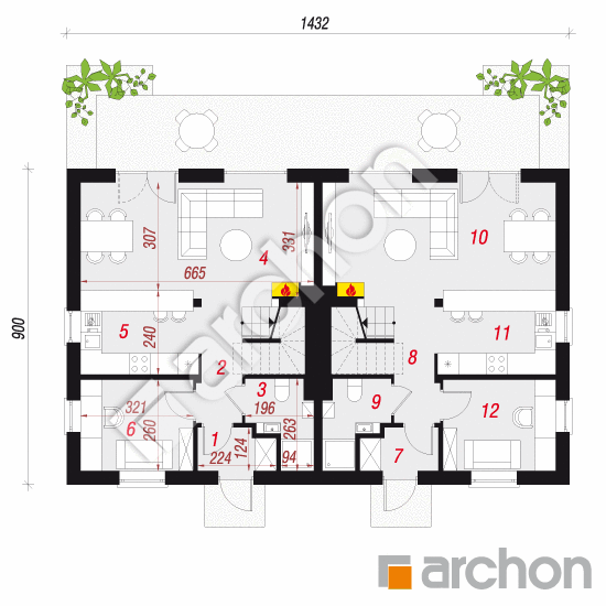 gotowy projekt Dom w arkadiach (R2) rzut parteru