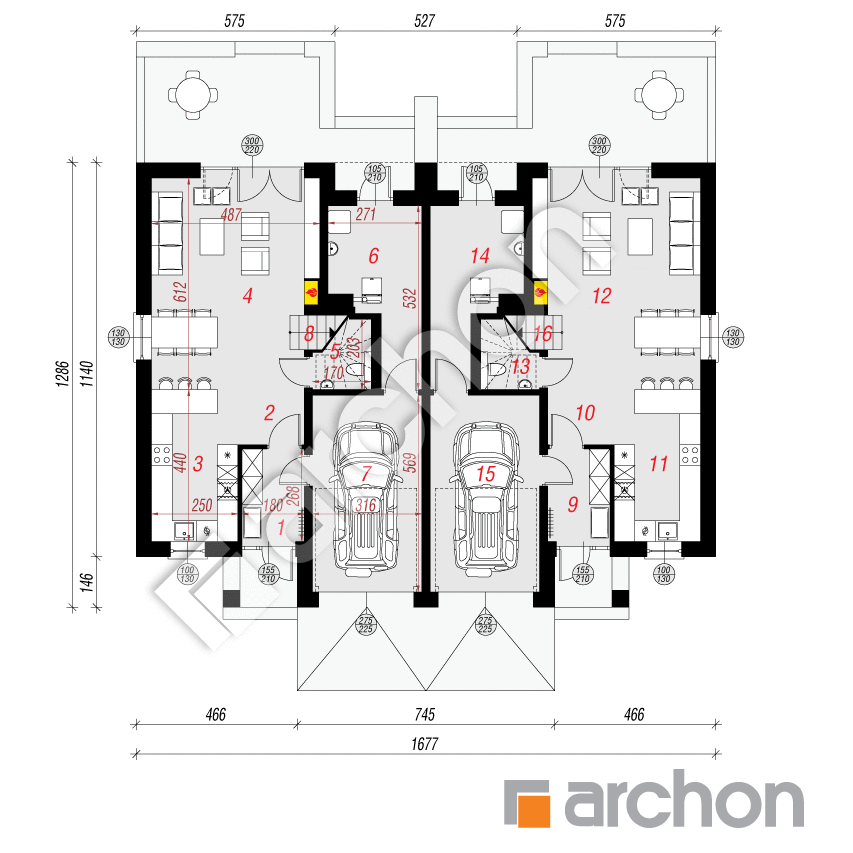 gotowy projekt Dom pod agawami 3 (R2) rzut parteru