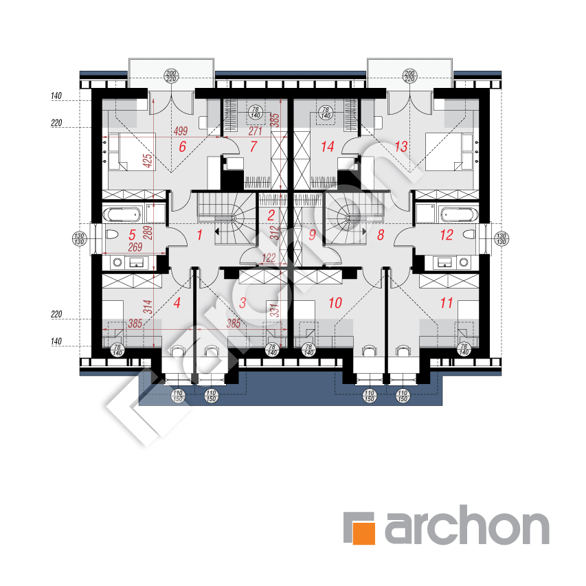 gotowy projekt Dom pod agawami 3 (R2) rzut poddasza