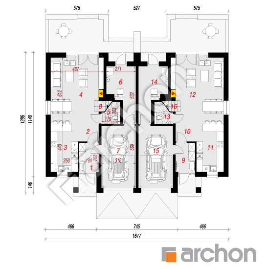 gotowy projekt Dom pod agawami 3 (R2) rzut parteru