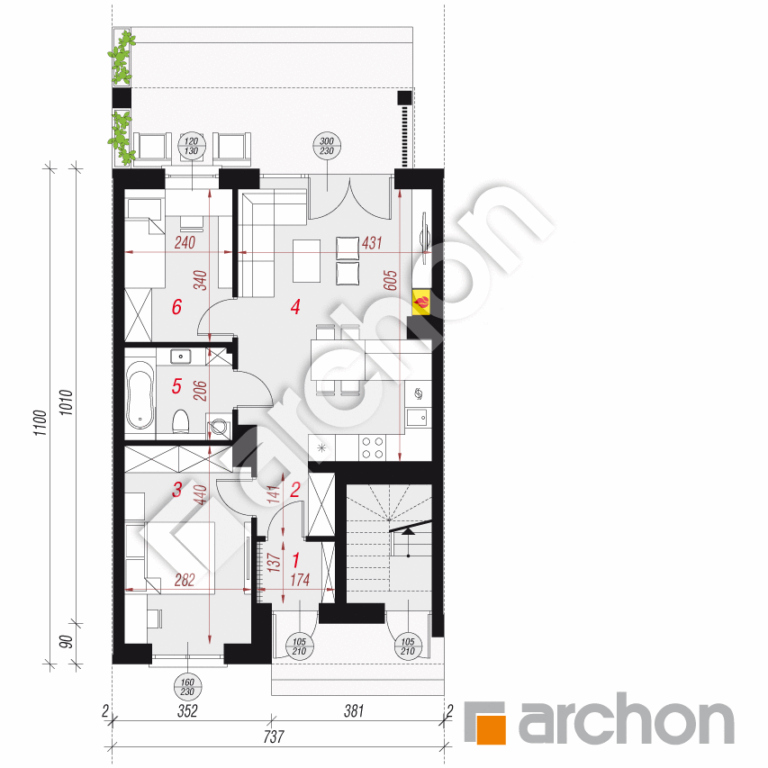 gotowy projekt Dom w bratkach 16 (R2S) rzut parteru