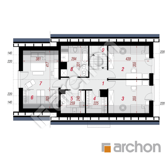 gotowy projekt Dom w zielistkach 34 (G) rzut poddasza