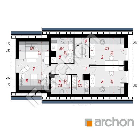 gotowy projekt Dom w zielistkach 34 (G) rzut poddasza