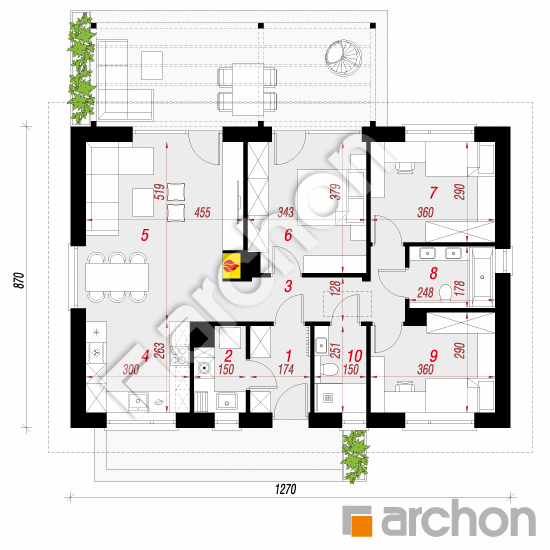 gotowy projekt Dom w kruszczykach 22 rzut parteru