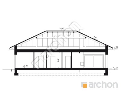 gotowy projekt Dom pod jarząbem 27 (G2E) przekroj budynku