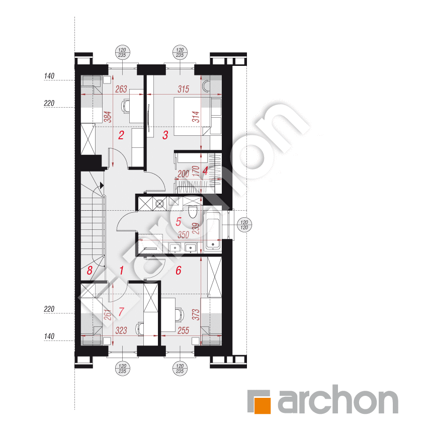 gotowy projekt Dom w riveach 8 (GB) rzut poddasza