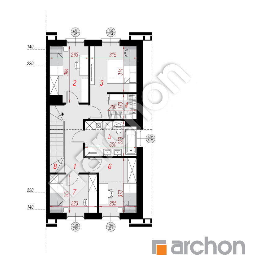 gotowy projekt Dom w riveach 8 (GB) rzut poddasza