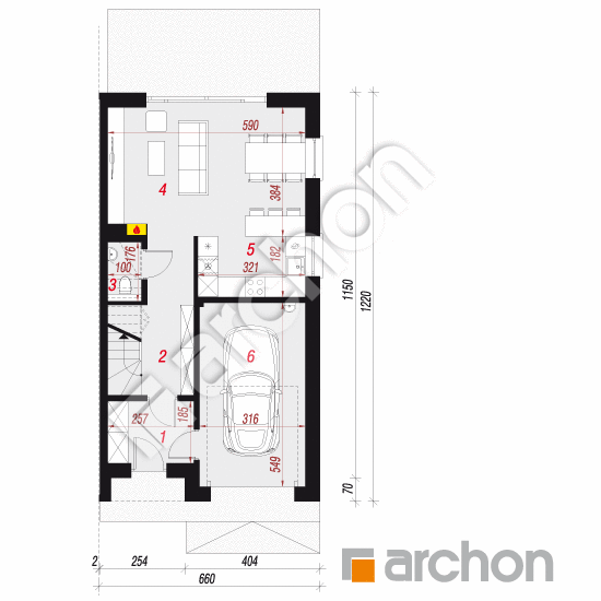 gotowy projekt Dom w riveach 8 (GB) rzut parteru