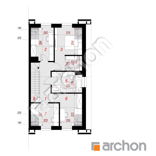 gotowy projekt Dom w riveach 8 (GB) rzut poddasza