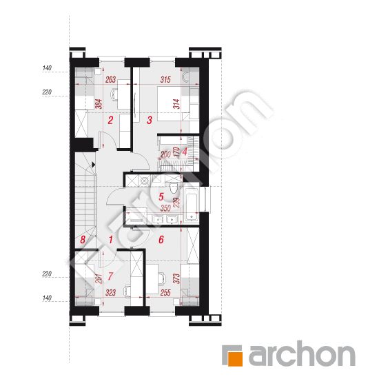 gotowy projekt Dom w riveach 8 (GB) rzut poddasza