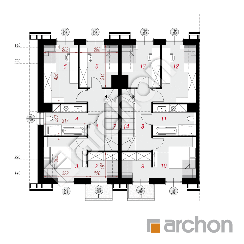 gotowy projekt Dom w riveach 16 (GR2B) rzut poddasza
