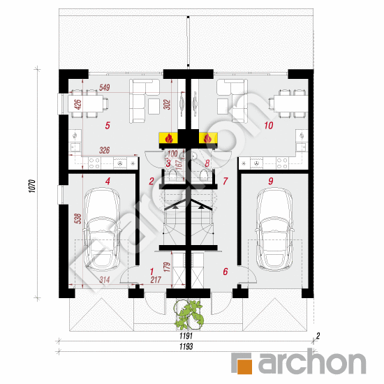 gotowy projekt Dom w riveach 16 (GR2B) rzut parteru
