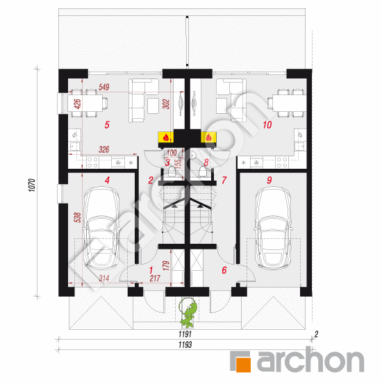 gotowy projekt Dom w riveach 16 (GR2B) rzut parteru
