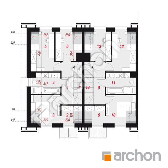 gotowy projekt Dom w riveach 16 (GR2B) rzut poddasza