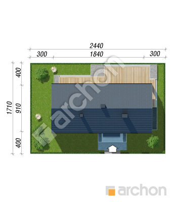 gotowy projekt Dom w kosaćcach 44 sytuacja