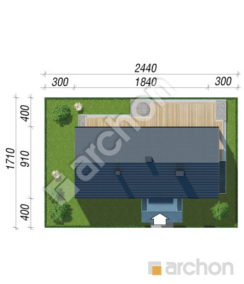 gotowy projekt Dom w kosaćcach 44 sytuacja