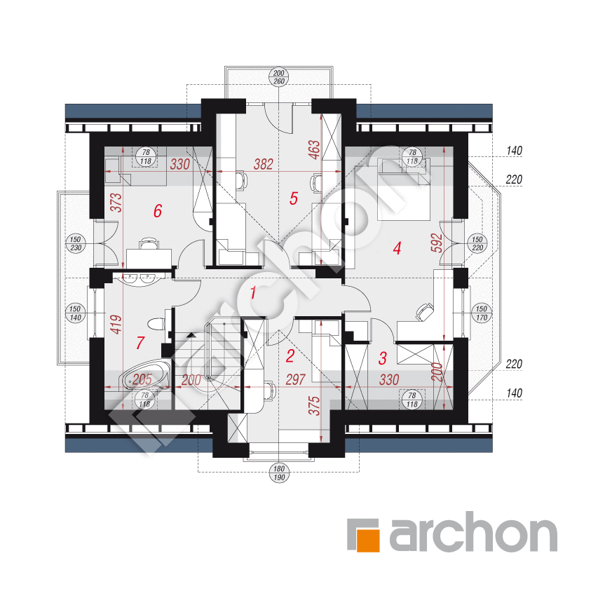 gotowy projekt Dom w mirabelkach rzut poddasza