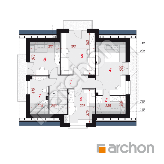 gotowy projekt Dom w mirabelkach rzut poddasza