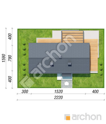 gotowy projekt Dom w kosaćcach 60 sytuacja