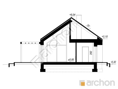gotowy projekt Dom w kosaćcach 56 (E) przekroj budynku