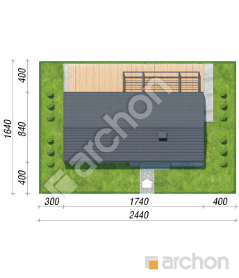 gotowy projekt Dom w kosaćcach 56 (E) sytuacja