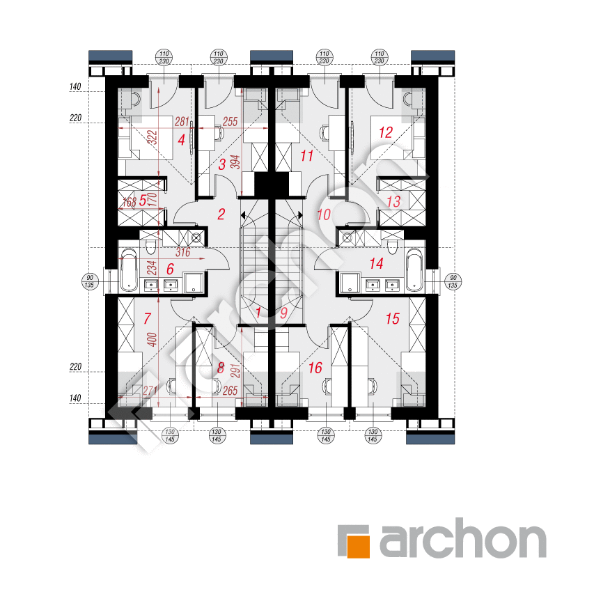 gotowy projekt Dom w riveach 5 (GR2) rzut poddasza