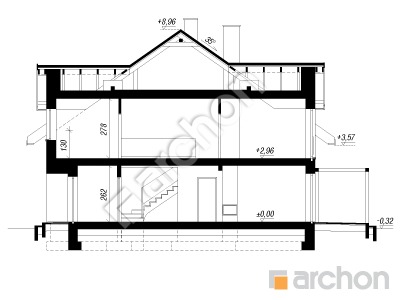 gotowy projekt Dom w riveach 5 (GR2) przekroj budynku