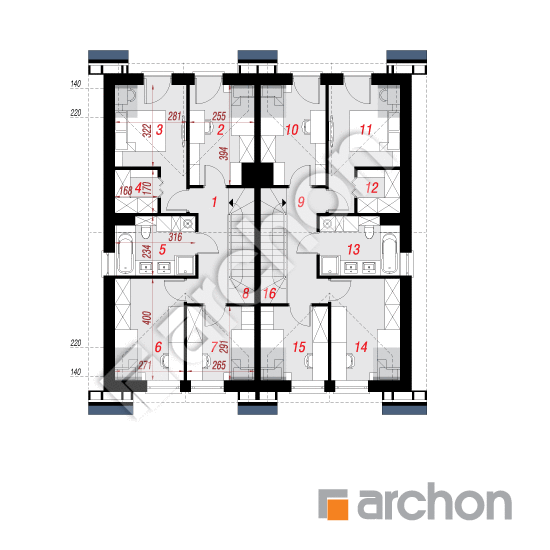 gotowy projekt Dom w riveach 5 (GR2) rzut poddasza