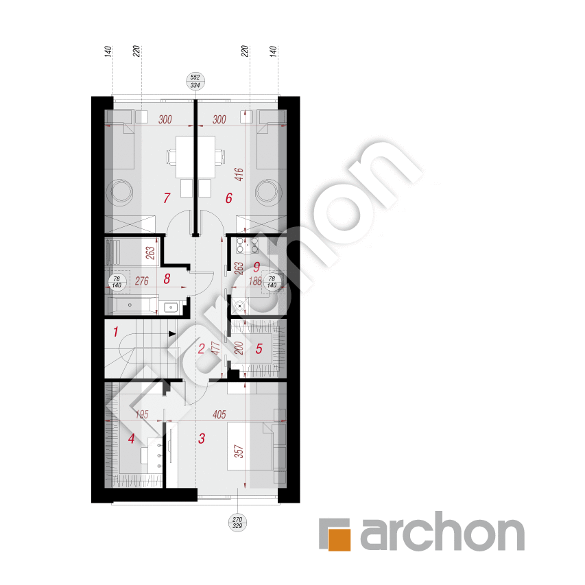 gotowy projekt Dom w helikoniach 3 (E) OZE rzut poddasza