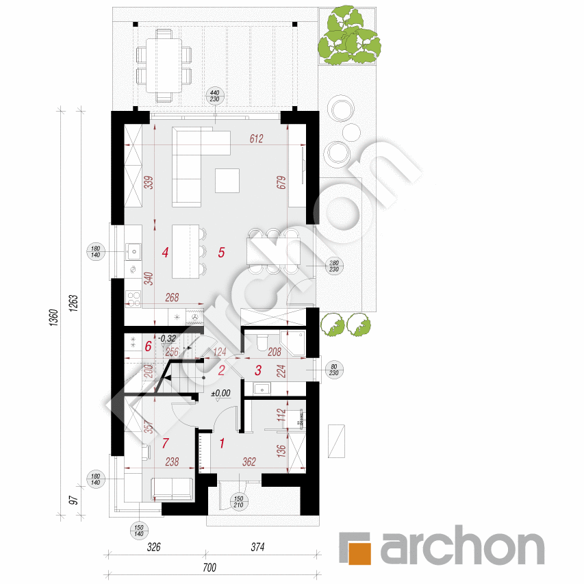gotowy projekt Dom w helikoniach 3 (E) OZE rzut parteru
