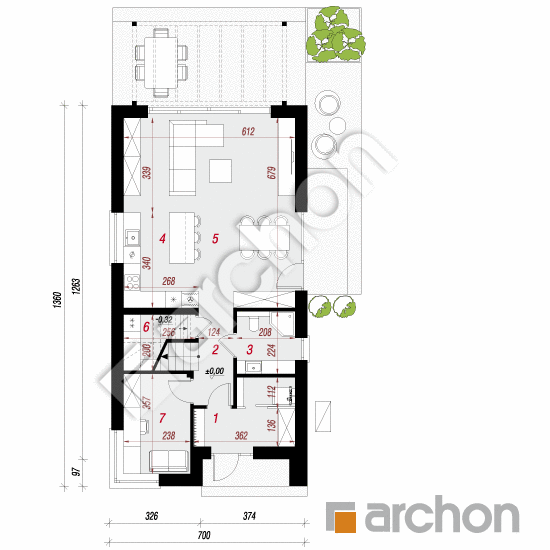 gotowy projekt Dom w helikoniach 3 (E) OZE rzut parteru