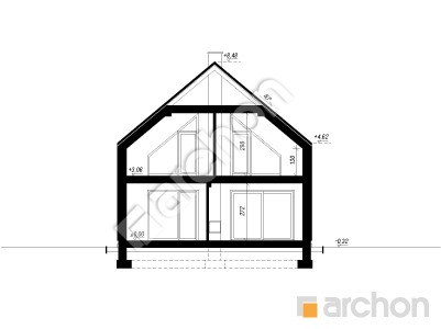 gotowy projekt Dom w szkarłatkach 5 (E) przekroj budynku