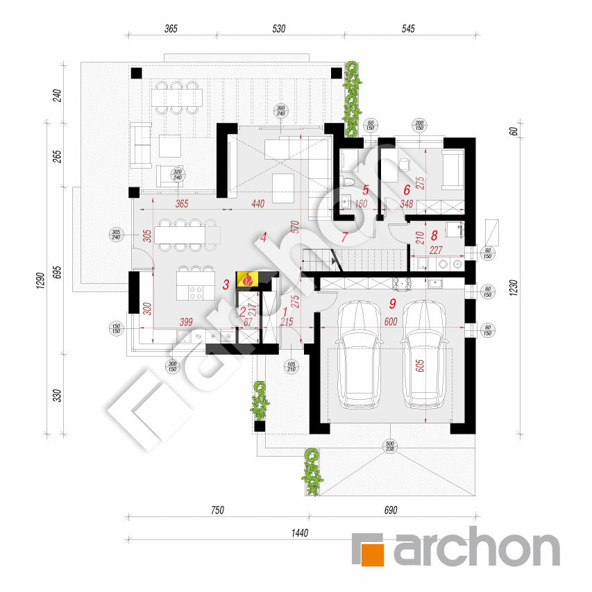 gotowy projekt Dom w dabecjach 3 (G2E) OZE rzut parteru