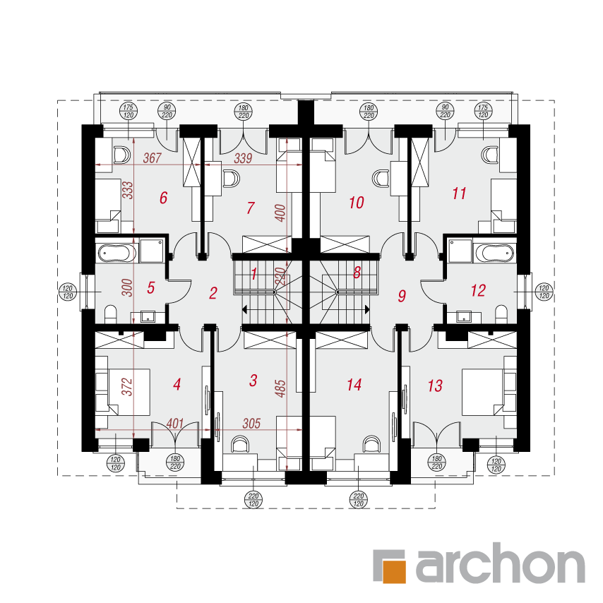 gotowy projekt Willa Julia rzut piętra