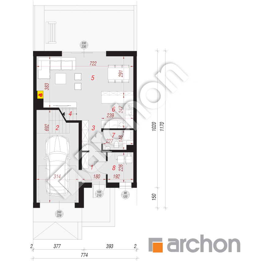 gotowy projekt Dom w klematisach 21 (S) rzut parteru