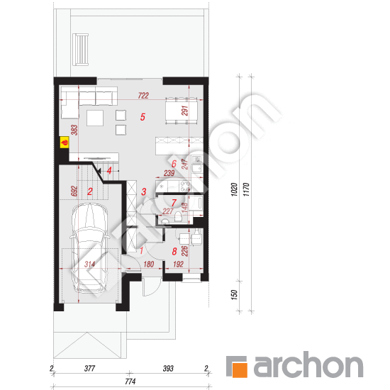 gotowy projekt Dom w klematisach 21 (S) rzut parteru