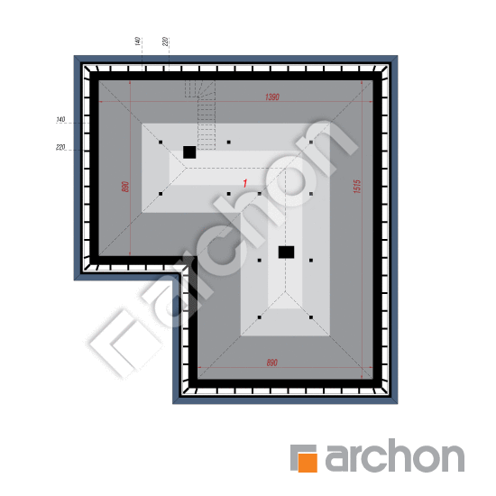 gotowy projekt Dom w tymotkach 2 (G2E) rzut poddasza