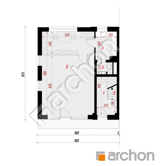 gotowy projekt Dom w junach (B) rzut parteru