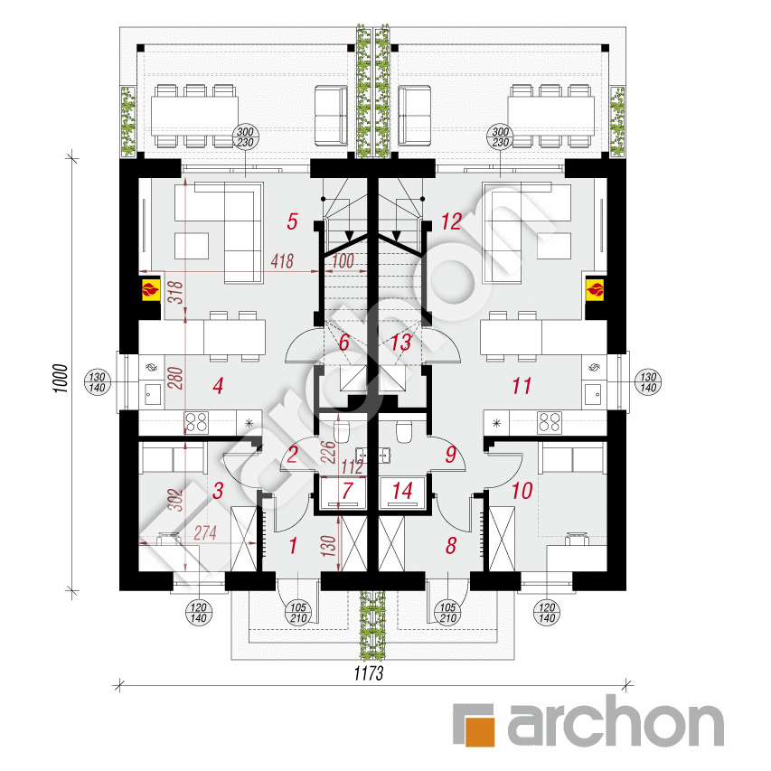 gotowy projekt Dom w tunbergiach 7 (R2) rzut parteru