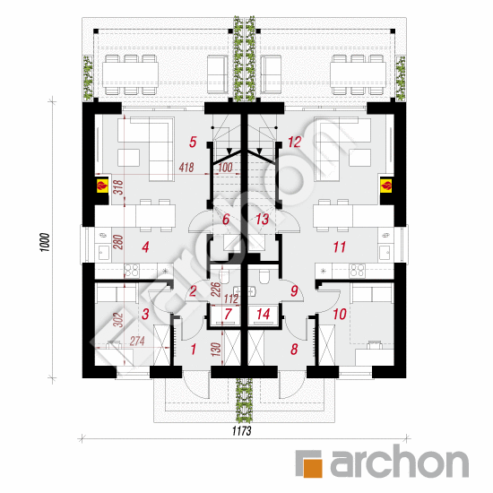 gotowy projekt Dom w tunbergiach 7 (R2) rzut parteru