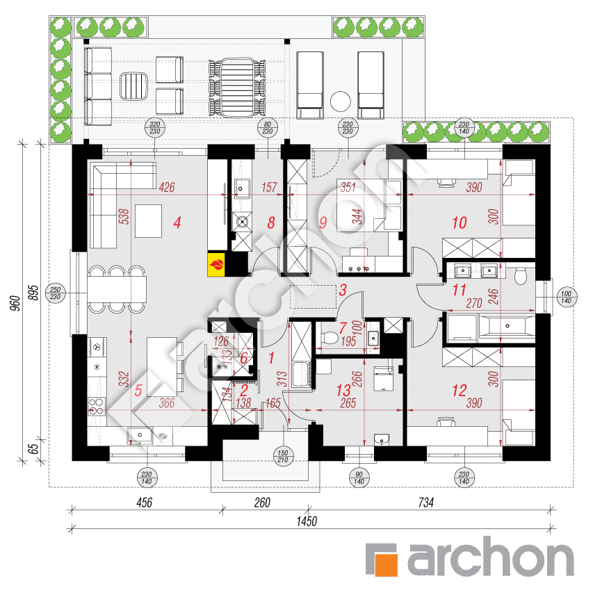 gotowy projekt Dom w lipiennikach 10 rzut parteru