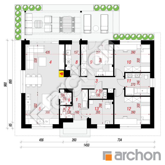 gotowy projekt Dom w lipiennikach 10 rzut parteru