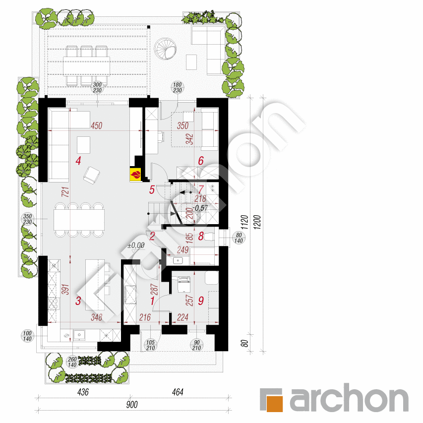 gotowy projekt Dom w anyżku 10 rzut parteru