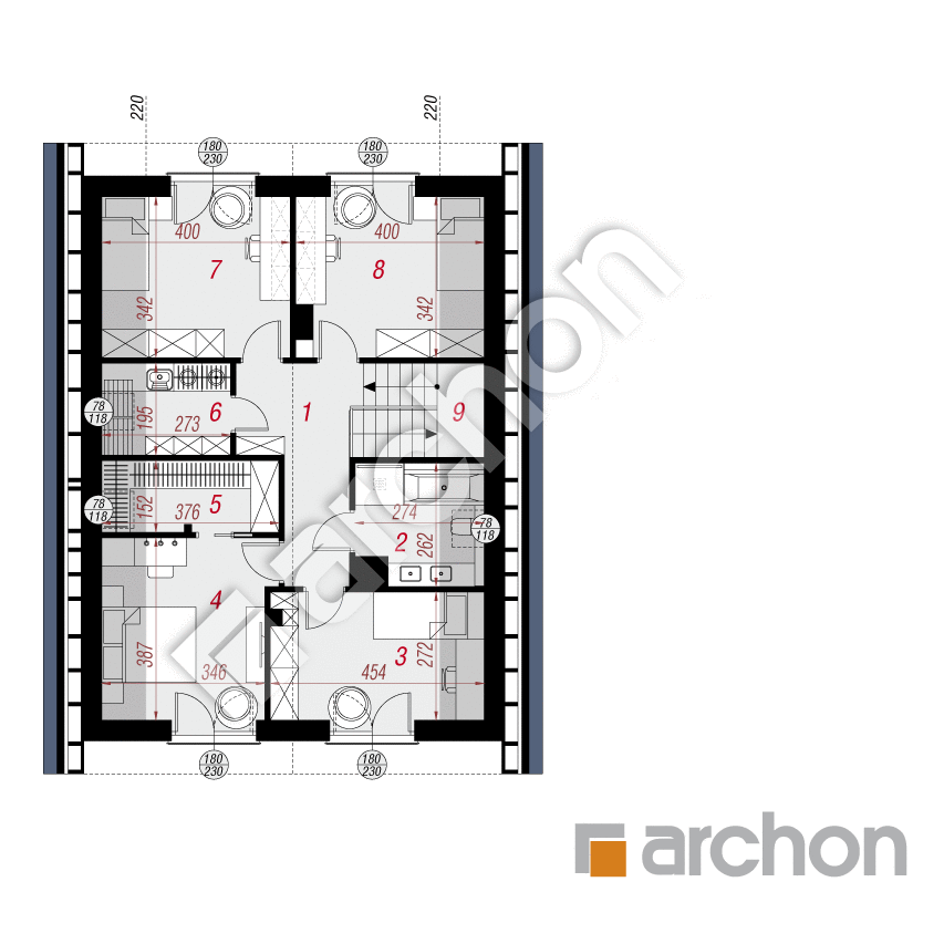 gotowy projekt Dom w anyżku 10 rzut poddasza