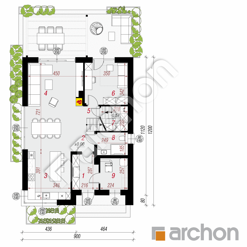 gotowy projekt Dom w anyżku 10 rzut parteru